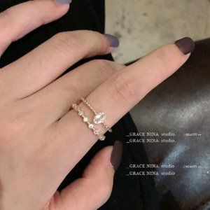 Vintage Hong Kong twist index finger ring